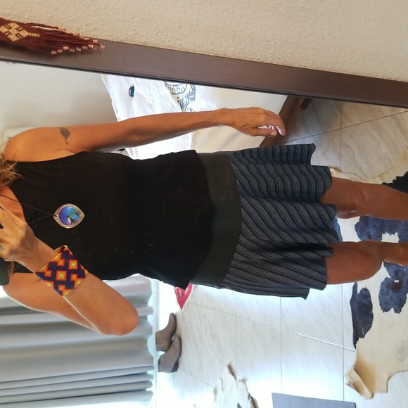 Halo Lambs Leather Waist Mini Skirt - swing style zipper side Sold Out Design - Picture 6 of 8